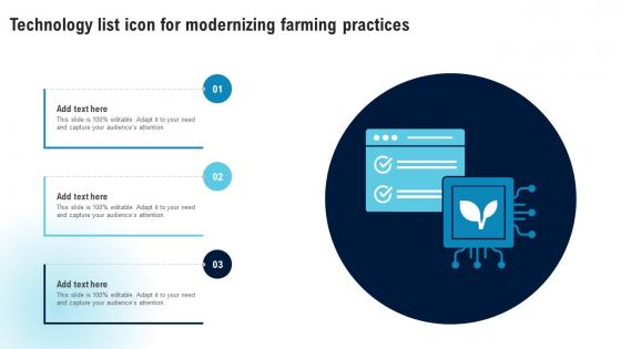 Technology List Icon For Modernizing Farming Practices