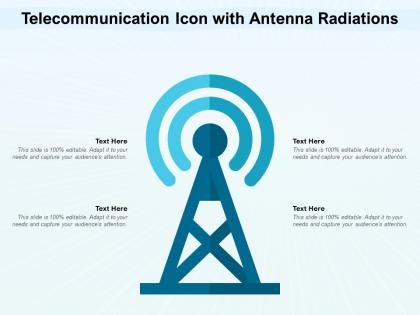 Telecommunication icon with antenna radiations
