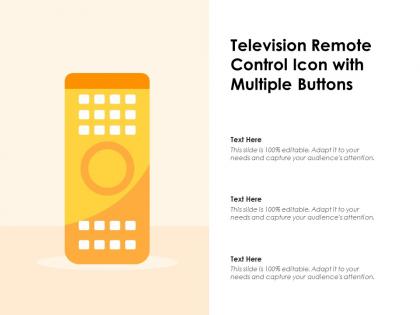 Television remote control icon with multiple buttons