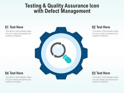 Testing and quality assurance icon with defect management
