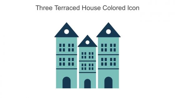 Three Terraced House Colored Icon In Powerpoint Pptx Png And Editable Eps Format