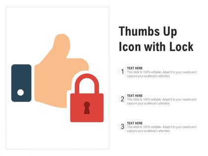 Thumbs up icon with lock