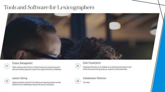 Tools And Software For Lexicographers Lexicography PPT Slides ST AI SS