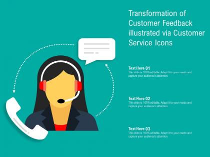 Transformation of customer feedback illustrated via customer service icons