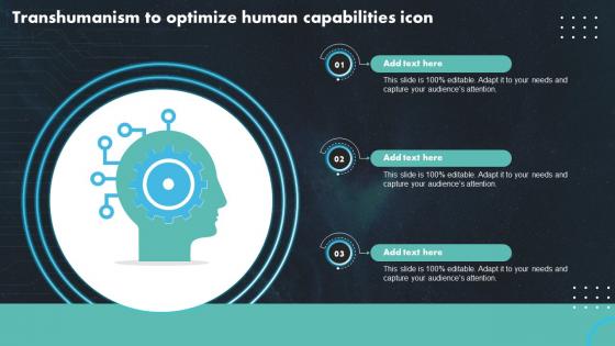 Transhumanism To Optimize Human Capabilities Icon Ppt Presentation