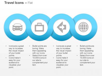Travel bag car across the world ppt icons graphics