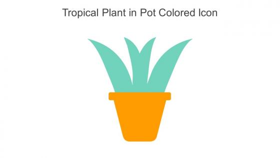 Tropical Plant In Pot Colored Icon In Powerpoint Pptx Png And Editable Eps Format