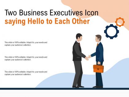 Two business executives icon saying hello to each other