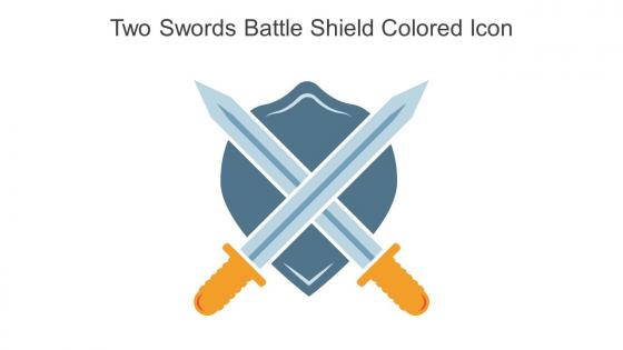 Two Swords Battle Shield Colored Icon In Powerpoint Pptx Png And Editable Eps Format