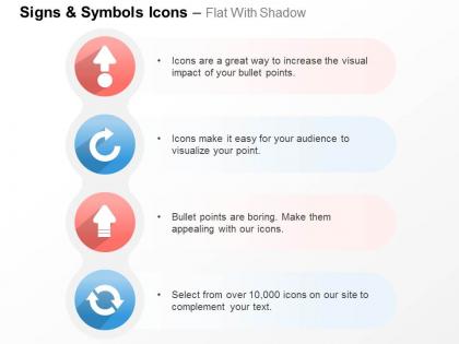Unidirectional and semicircular arrows ppt icons graphics