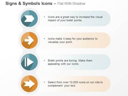 Unidirectional arrow fonts play action ppt icons graphics