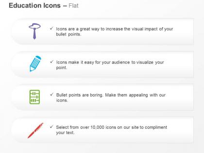Uniform tie pencil abacus pen ppt icons graphics