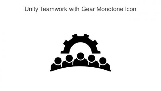 Unity Teamwork With Gear Monotone Icon In Powerpoint Pptx Png And Editable Eps Format