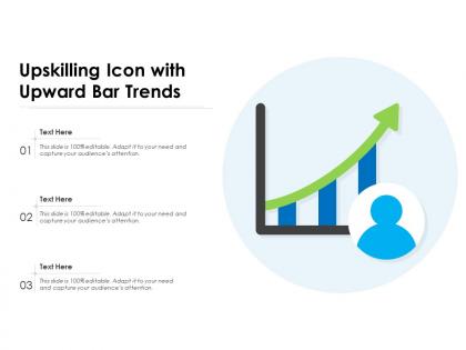 Upskilling icon with upward bar trends