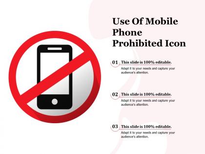 Use of mobile phone prohibited icon