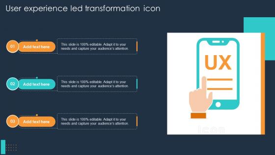 User Experience Led Transformation Icon Ppt Powerpoint