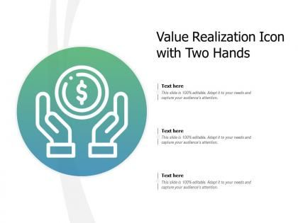 Value realization icon with two hands