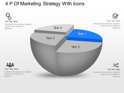 Vc 4p of marketing strategy with icons powerpoint template