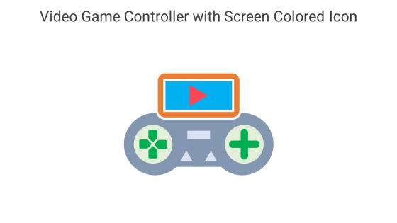 Video Game Controller With Screen Colored Icon In Powerpoint Pptx Png And Editable Eps Format
