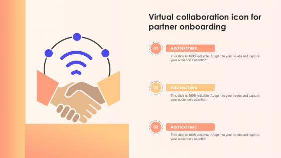 Virtual Collaboration Icon For Partner Onboarding Ppt Example