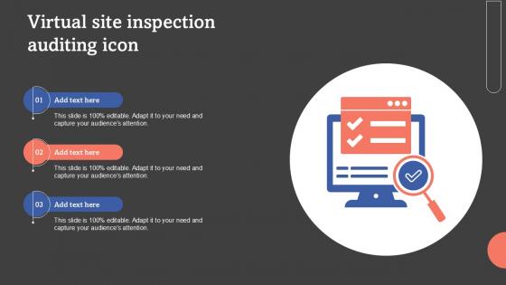 Virtual Site Inspection Auditing Icon PPT Sample