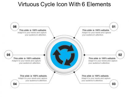 Virtuous cycle icon with 6 elements