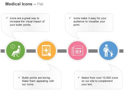 Waiting room online medical services news family medicine ppt icons graphics