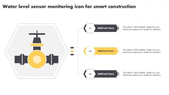Water Level Sensor Monitoring Icon For Smart Construction