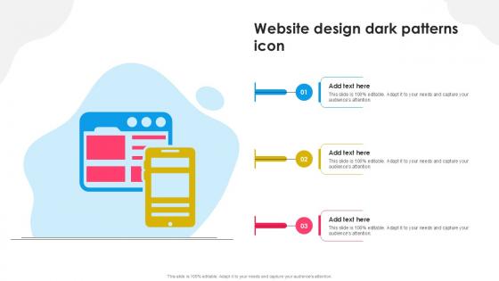 Website Design Dark Patterns Icon Ppt Powerpoint
