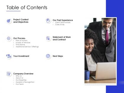 Website traffic handler agency proposal table of contents ppt powerpoint presentation icon