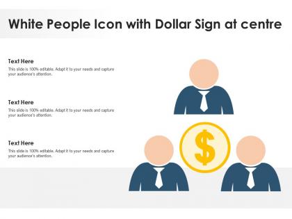 White people icon with dollar sign at centre
