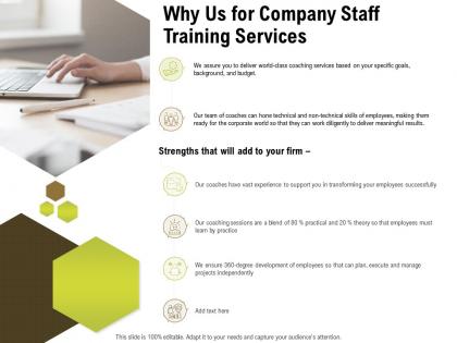 Why us for company staff training services ppt powerpoint presentation icon images