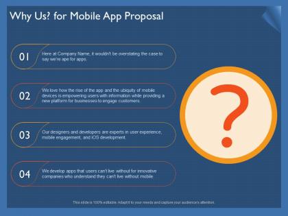 Why us for mobile app proposal ppt powerpoint presentation icon inspiration