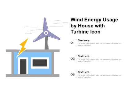 Wind energy usage by house with turbine icon