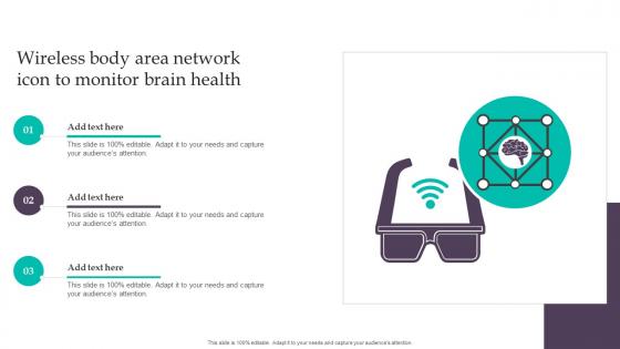 Wireless Body Area Network Icon To Monitor Brain Health