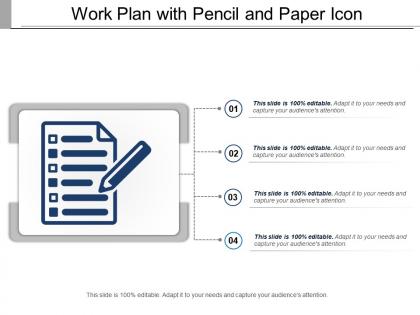 Work plan with pencil and paper icon