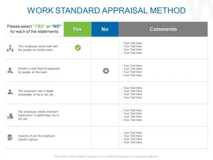 Work standard appraisal method ppt powerpoint icon diagrams
