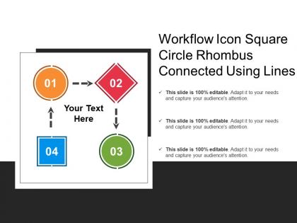 Workflow icon square circle rhombus connected using lines