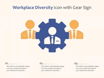 Workplace diversity icon with gear sign