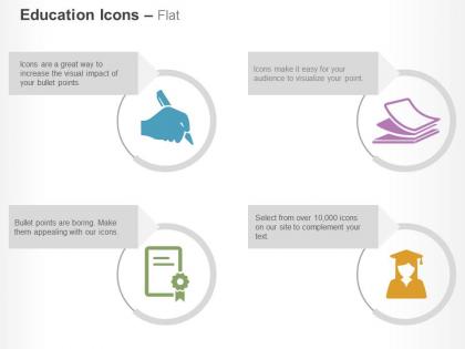 writer_papers_certificate_graduation_cap_ppt_icons_graphics_Slide01