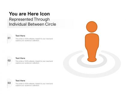 You are here icon represented through individual between circle