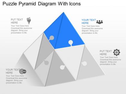 Yt puzzle pyramid diagram with icons powerpoint template