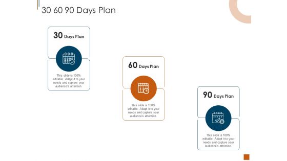30 60 90 days plan elements and types of brand narrative structures ppt icon clipart