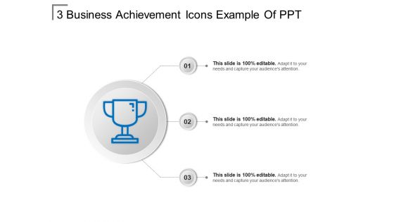 3 business achievement icons example of ppt