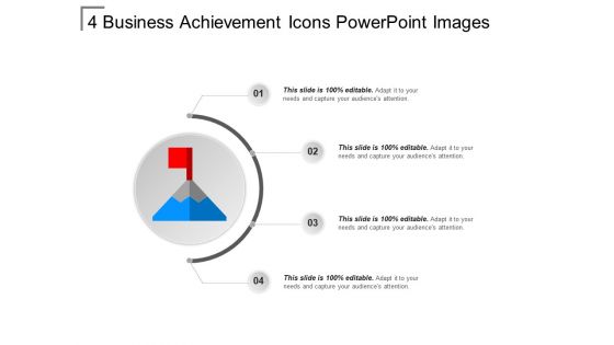 4 business achievement icons powerpoint images