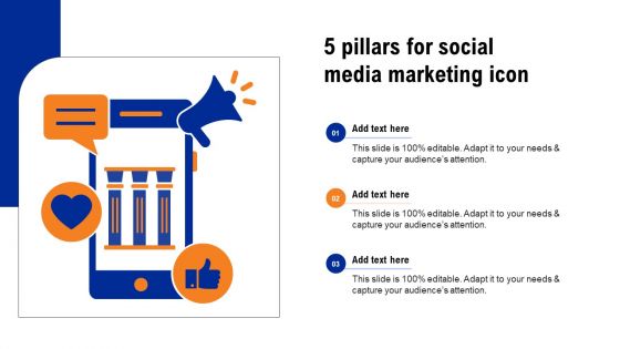 5 Pillars For Social Media Marketing Icon