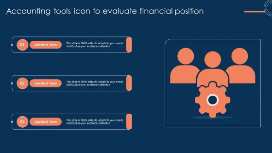 Accounting Tools Icon To Evaluate Financial Position