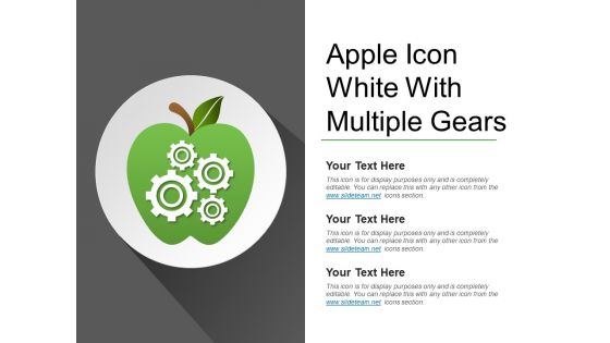 Apple icon white with multiple gears