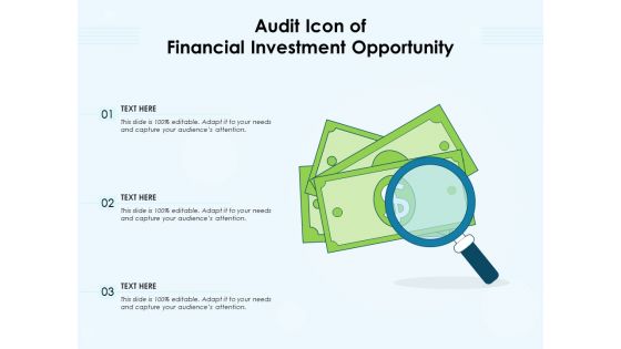 Audit icon of financial investment opportunity