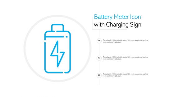 Battery meter icon with charging sign